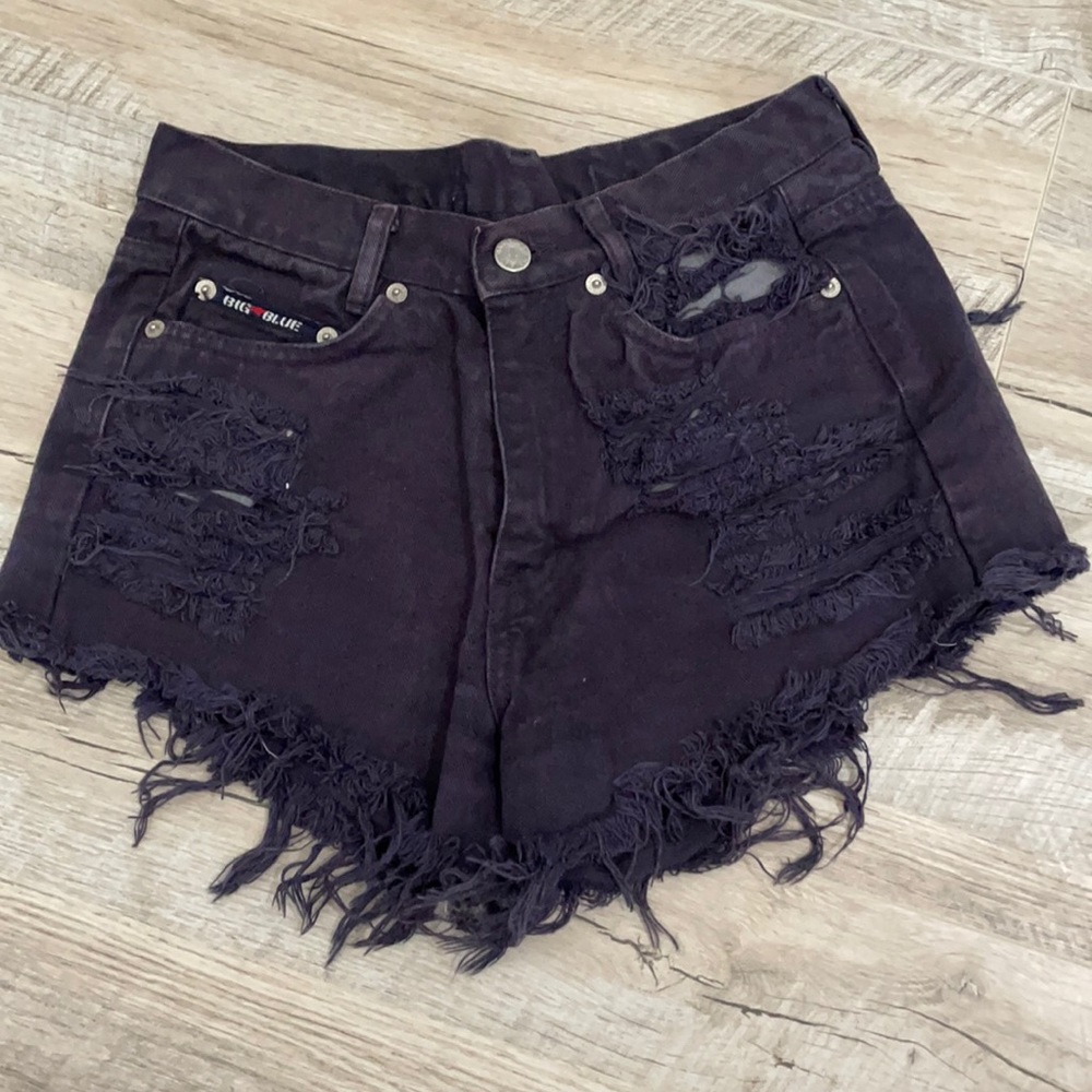 Big Blue High Wasted Jean Shorts